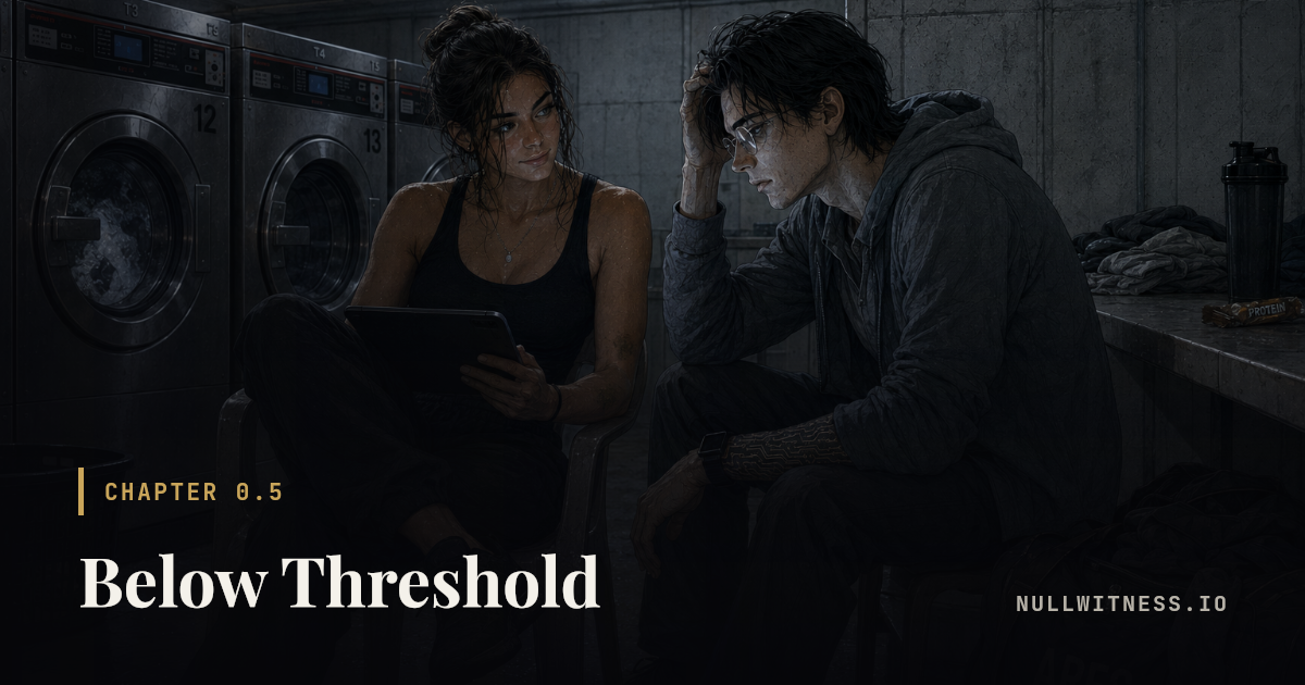 Chapter 0.5 · Below Threshold — Null Witness. Chapter illustration with the title card.