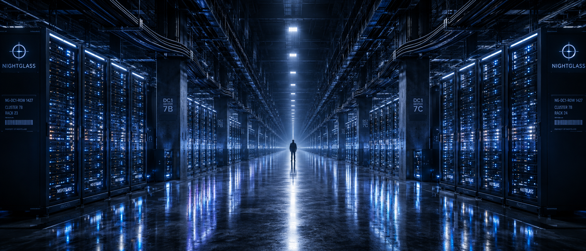 A datacenter deep inside the Glass surveillance network.
